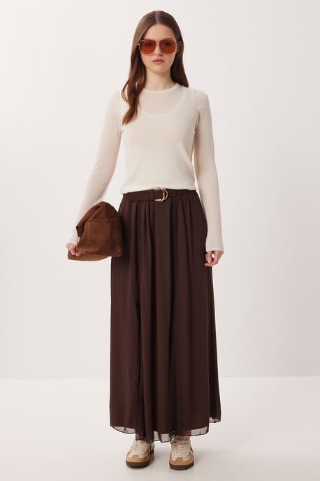 Hoge Taille Maxi Rok in Chiffon - Image 3