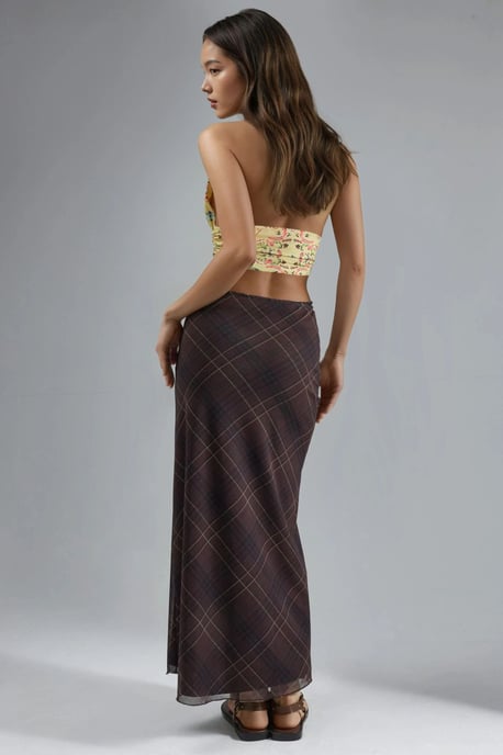 Mid Waist Patterned Maxi Skirt - Image 3