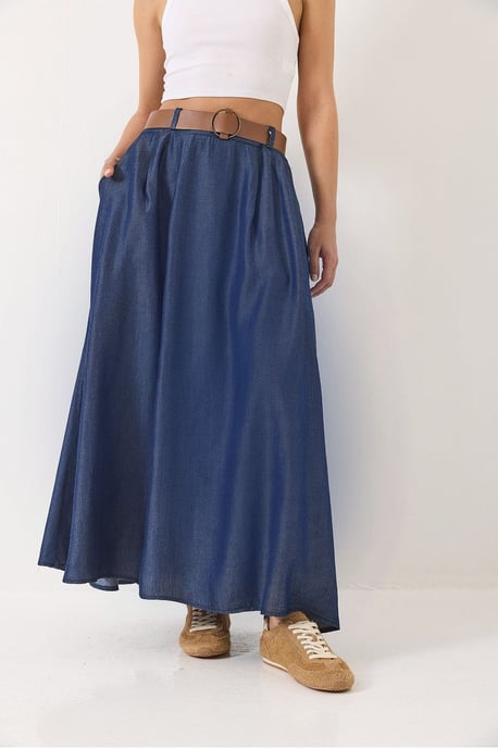 Maxi Denimrok met Gesp en Zakjes - Image 3
