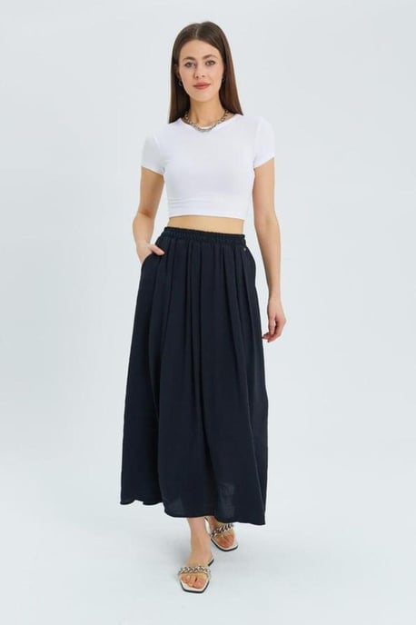 Hoge Taille Lange Rok met Zakken - Image 1