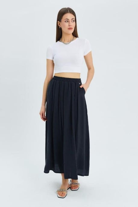 Hoge Taille Lange Rok met Zakken - Image 3