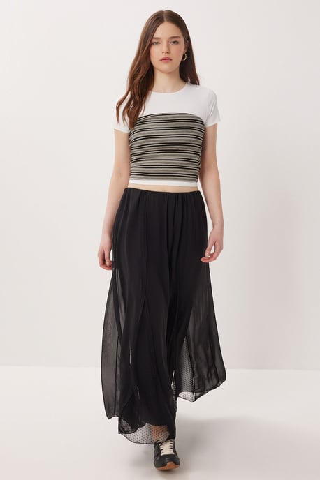 Hoge Taille Maxi Rok in Chiffon - Image 2