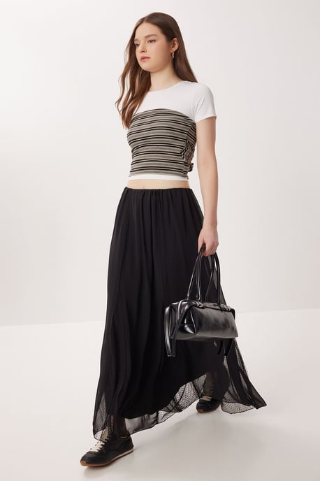 Hoge Taille Maxi Rok in Chiffon - Image 3