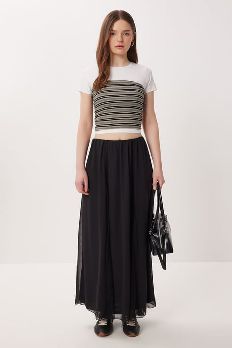 Hoge Taille Maxi Rok in Chiffon - Image 4