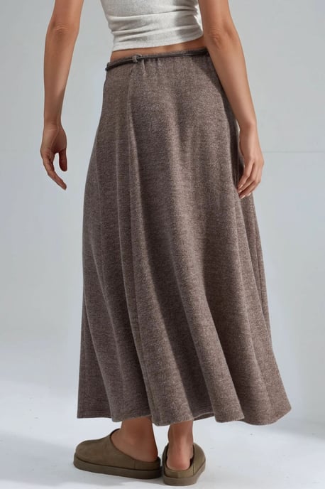 Textured Maxi Skirt with Tie Detail - Image 3