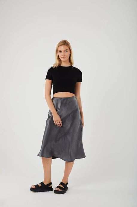 Satin Midi Rok met Elastische Taille - Image 2