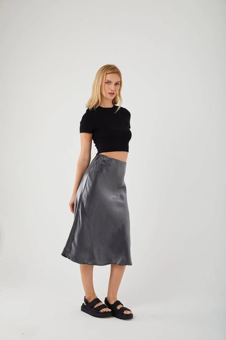 Satin Midi Rok met Elastische Taille - Image 4