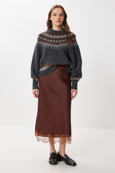 Pully Satin Lange Rok - Image 1