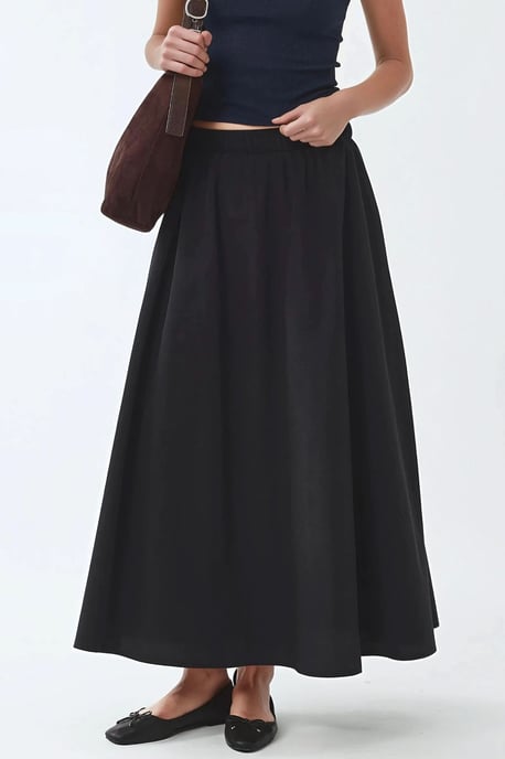 Elastische Taille Midi Rok met Zakken - Image 1
