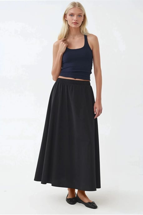 Elastische Taille Midi Rok met Zakken - Image 2