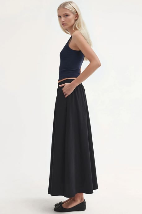 Elastische Taille Midi Rok met Zakken - Image 3