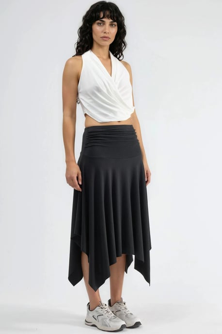 Zachte Touch Asymmetrische Midi Rok - Image 2