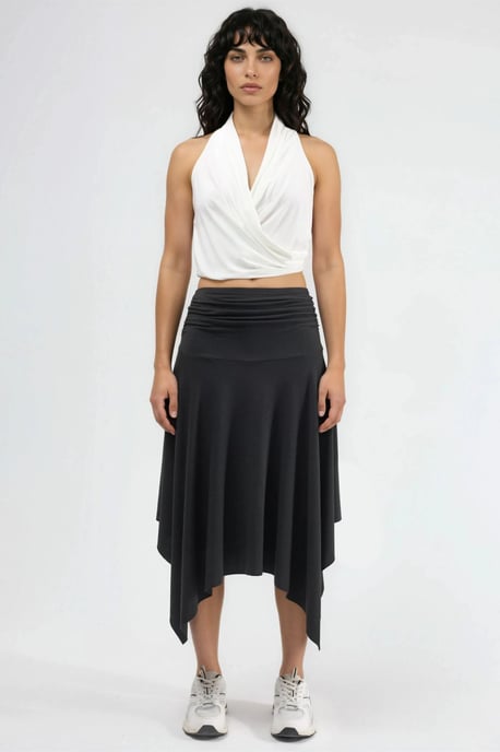 Zachte Touch Asymmetrische Midi Rok - Image 6