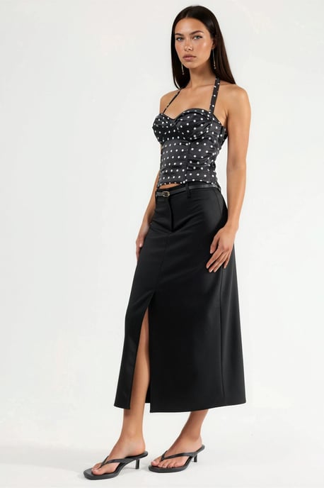 Gestrikte Midi Rok met Slits - Image 2