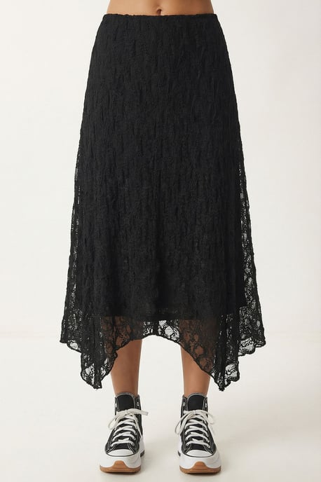 High Waist Lace Midi Skirt - Image 4