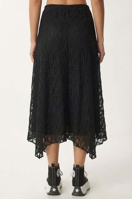 High Waist Lace Midi Skirt - Image 5