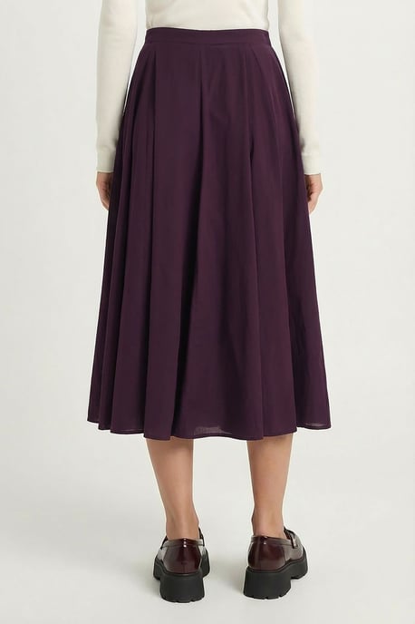 High Waist A-Line Midi Skirt - Image 4