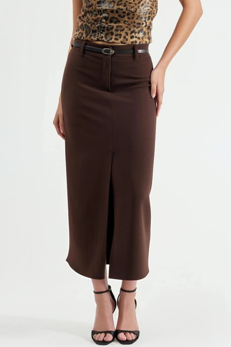 Gestrikte Midi Rok met Split - Image 1