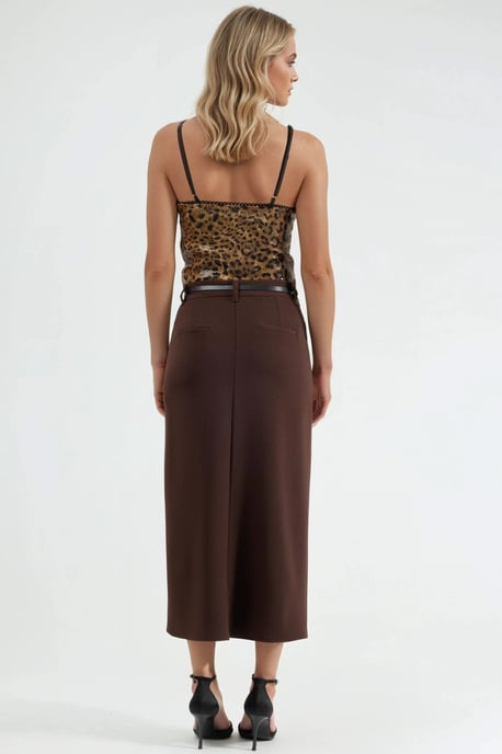 Gestrikte Midi Rok met Split - Image 3