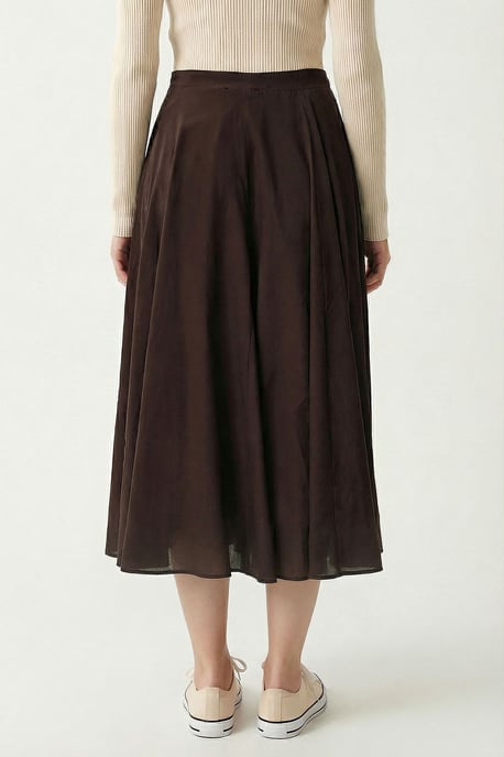 High Waist A-Line Midi Skirt - Image 4