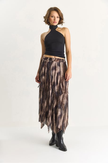 Hoge Taille Asymmetrische Midi Rok - Image 2