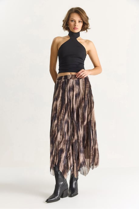 Hoge Taille Asymmetrische Midi Rok - Image 3