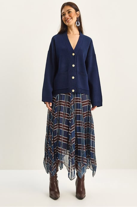 Gestreepte Ruit Midi Rok - Image 1