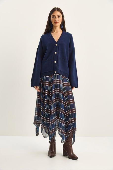 Gestreepte Ruit Midi Rok - Image 2
