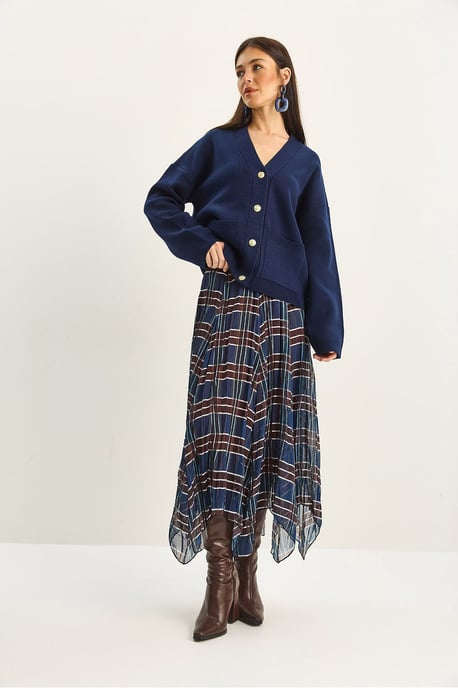 Gestreepte Ruit Midi Rok - Image 3