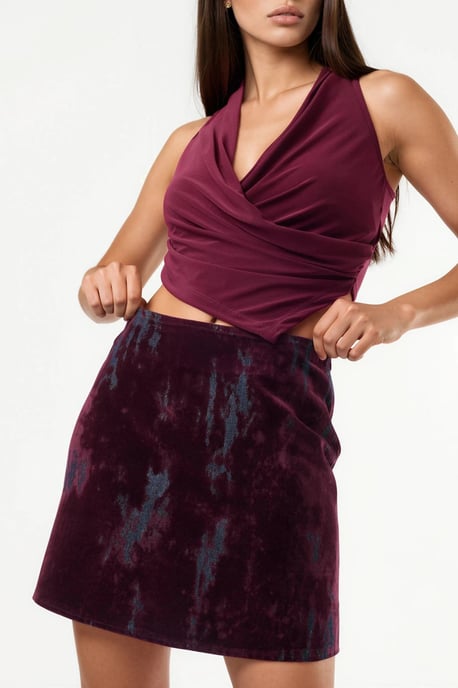 Geweven Abstract Mini Rok - Image 1