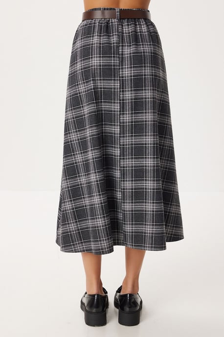 Hoge Taille Midi Rok met Knoopsluiting - Image 5