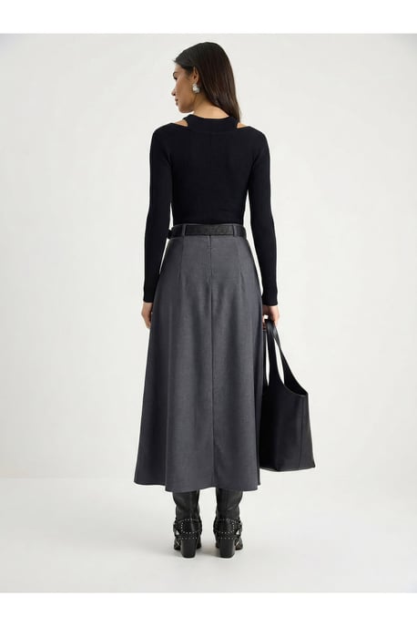 Hoge Taille Midi Rok met Ceintuur - Image 5