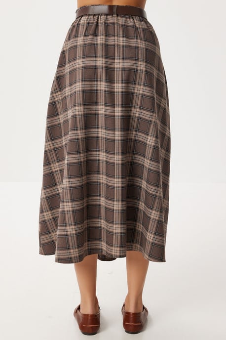 Hoge Taille Midi Rok met Knoopsluiting - Image 4