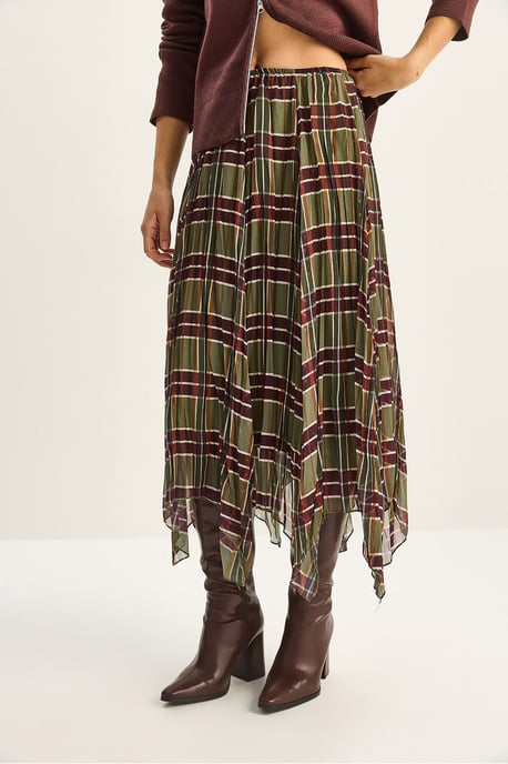 Geruite Midi Rok met Voering - Image 4
