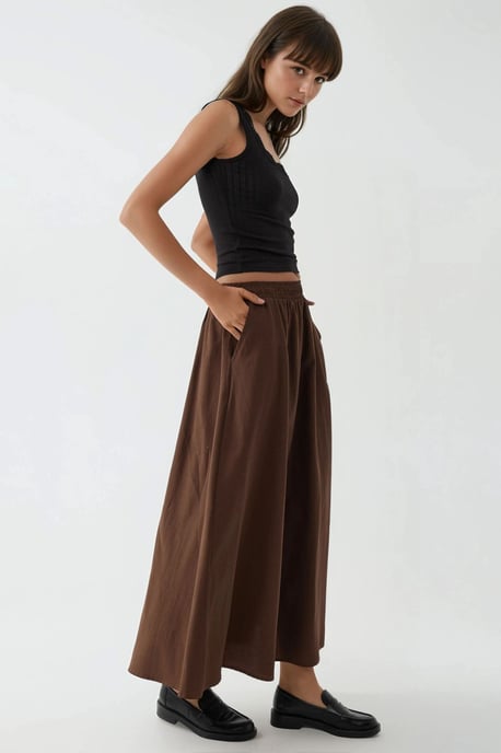 Elastische Taille Midi Rok met Zakken - Image 2