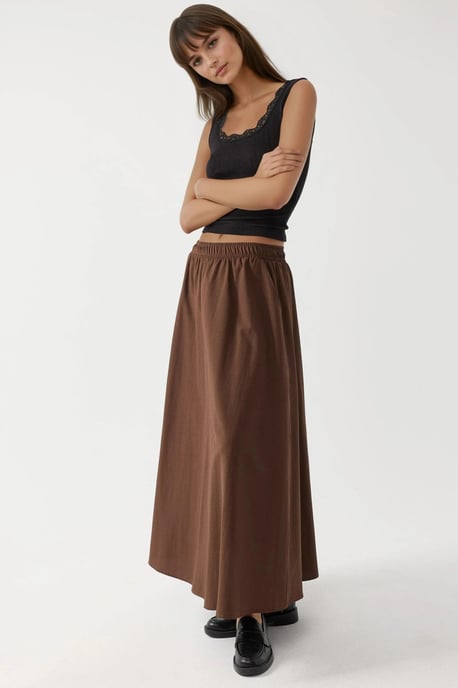 Elastische Taille Midi Rok met Zakken - Image 4
