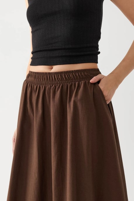 Elastische Taille Midi Rok met Zakken - Image 5