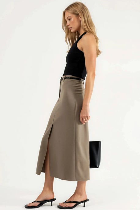 Gestrikte Midi Rok met Split - Image 2
