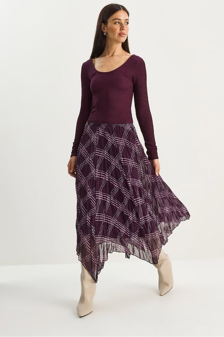 Gestreepte Geruite Midi Rok - Image 3