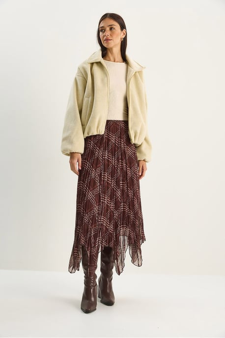 Geklede Ruit Midi Rok - Image 2