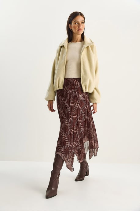 Geklede Ruit Midi Rok - Image 3