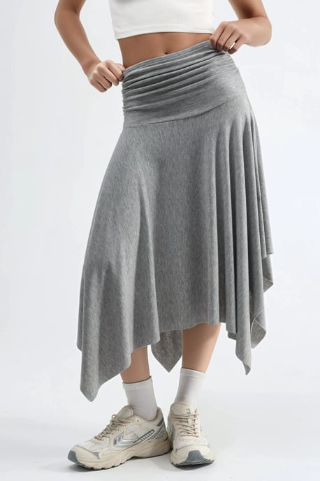 Zachte Touch Asymmetrische Midi Rok - Image 1