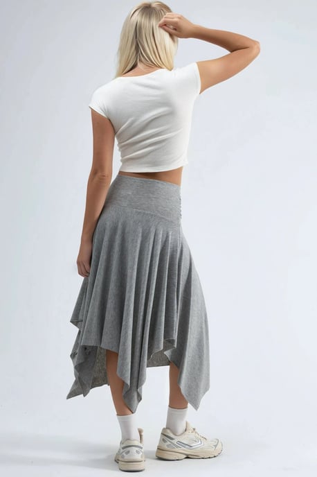 Zachte Touch Asymmetrische Midi Rok - Image 3