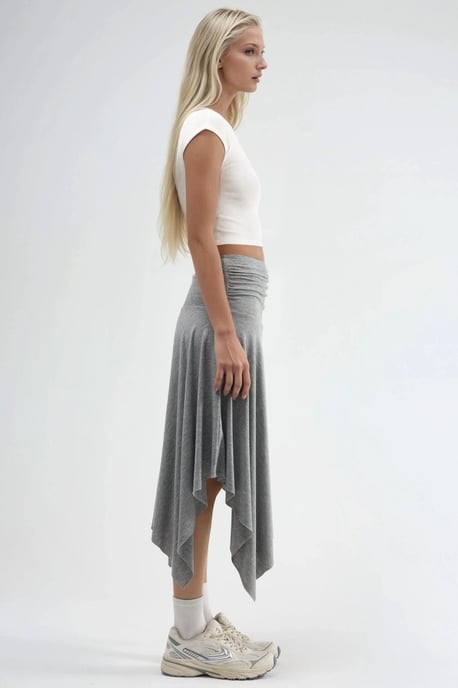 Zachte Touch Asymmetrische Midi Rok - Image 4