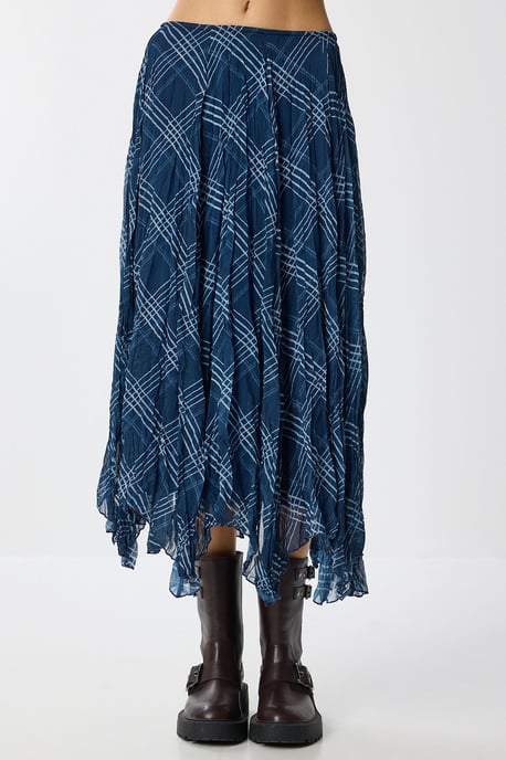 Hoge Taille Asymmetrische Midi Rok met Rits - Image 5