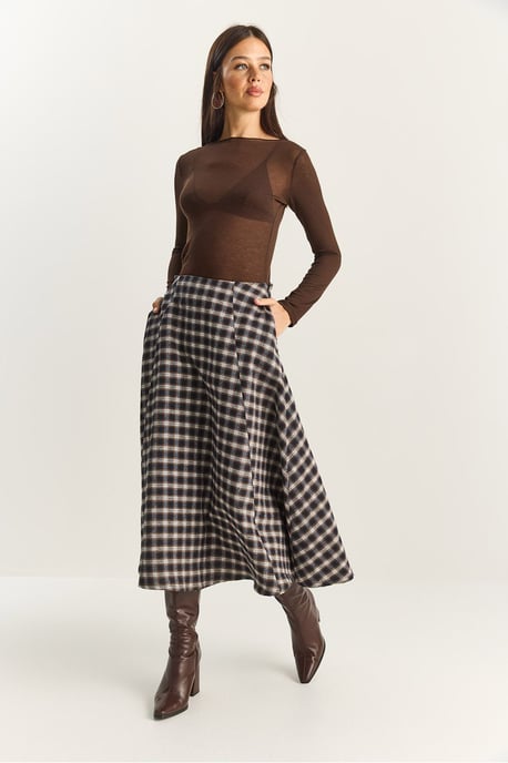 Hoge Taille Midi Rok - Image 4