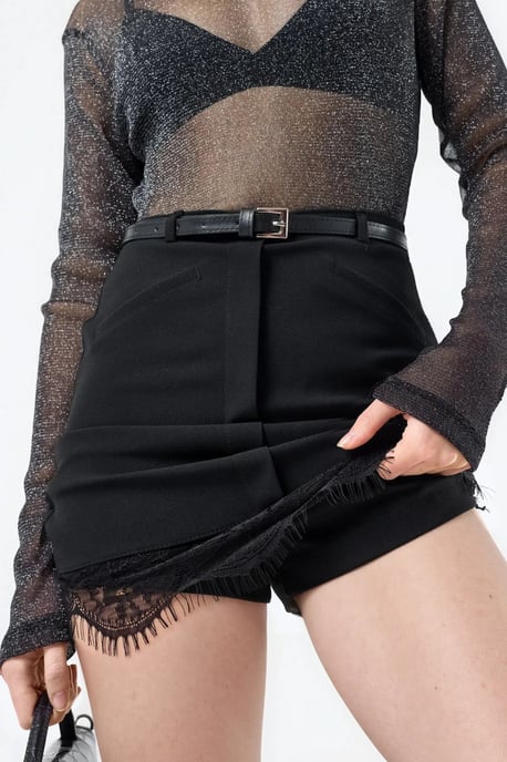 Hoge Taille Mini Rok met Kantdetails - Image 3