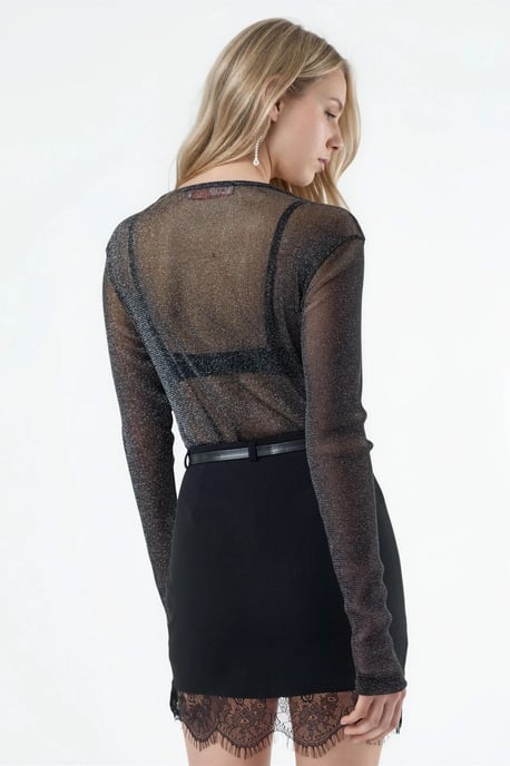 Hoge Taille Mini Rok met Kantdetails - Image 4