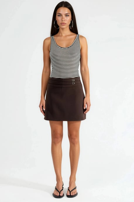 Bälte Detaljerad Mini Skorts - Image 6