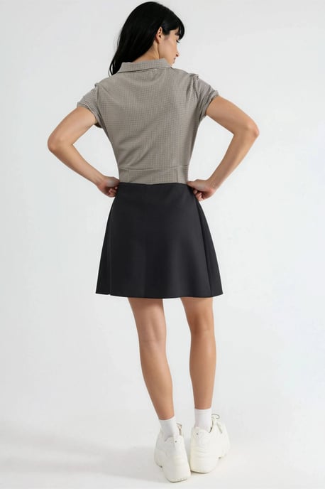 Hoge Taille Mini A-Lijn Skort met Strikdetail - Image 4